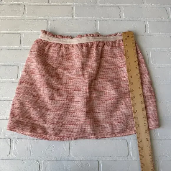 Fossil Women's Pink Lined Cotton Blend Pullon Tie Waist Mini Skirt sz M - Picture 4 of 5